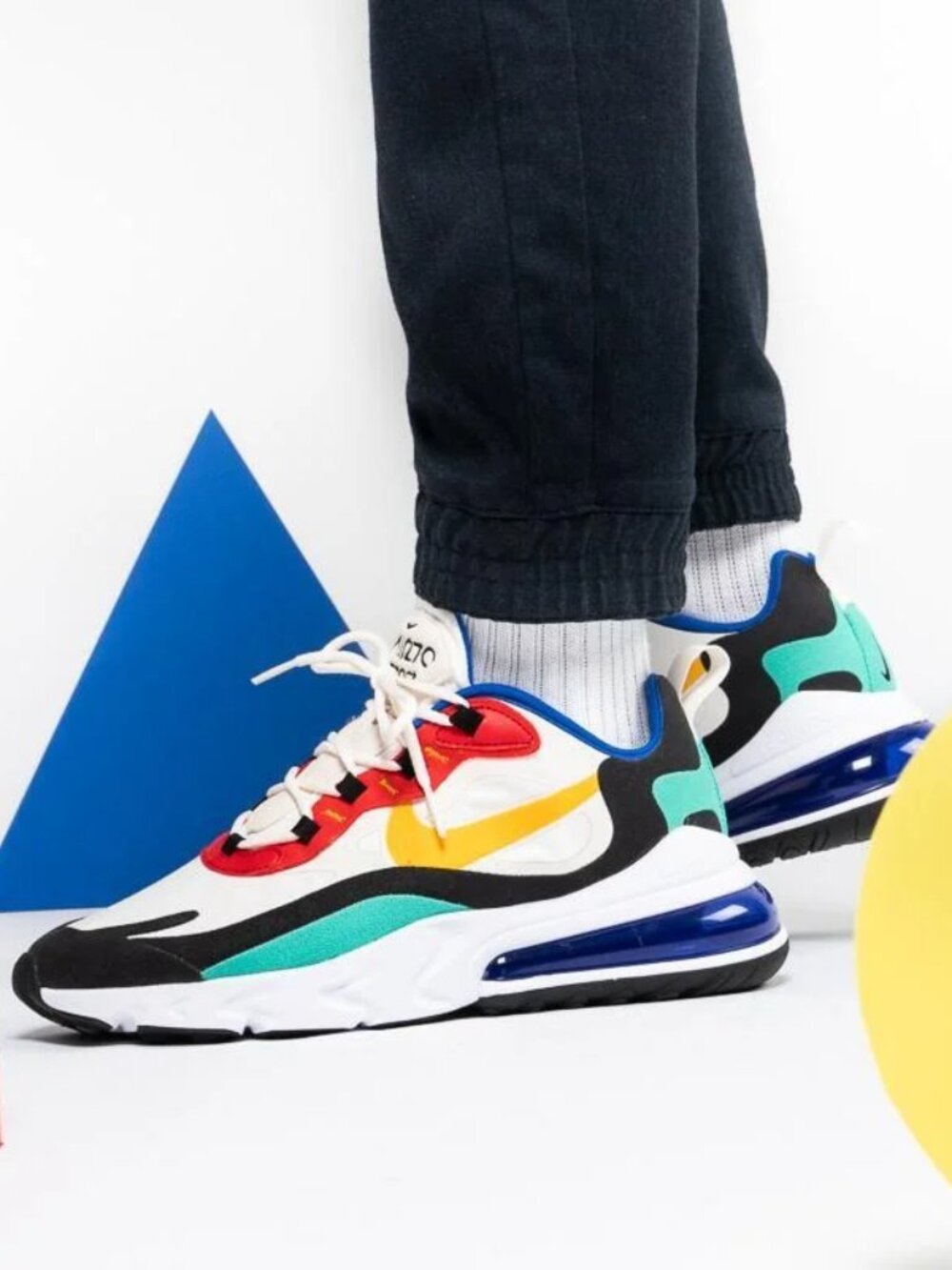 Nike Air Max 270 React Bauhaus Men's Phantom University GoldRed Running Shoe 10